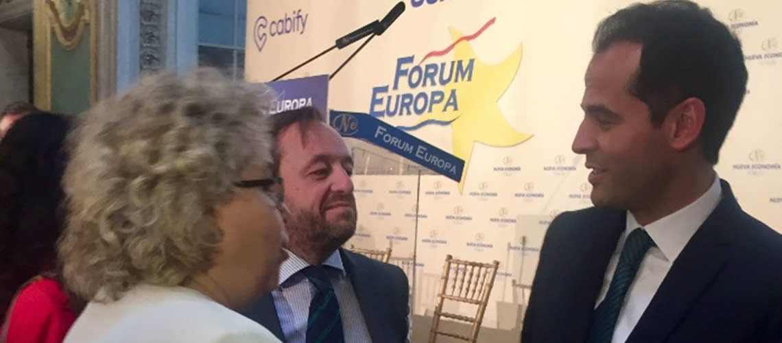 La Fundacion Terapias Naturales con Albert Ribera e Ignacio Aguado dentro del ciclo: Elecciones 2019 de la tribuna del Forum Europa en Madrid